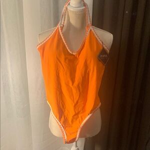 Zaful Orange Criss Cross Swimsuit